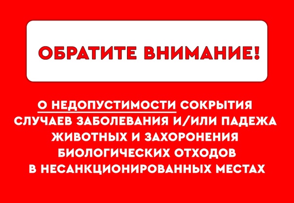 Памятка о недопустимости сокрытия случаев заболевания и/или падежа животных и захоронения биологических отходов в несанкционированных местах. Памятка о недопустимости сокрытия случаев заболевания и/или падежа животных и захоронения биологических отходов в несанкционированных местах.